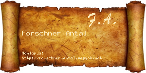 Forschner Antal névjegykártya